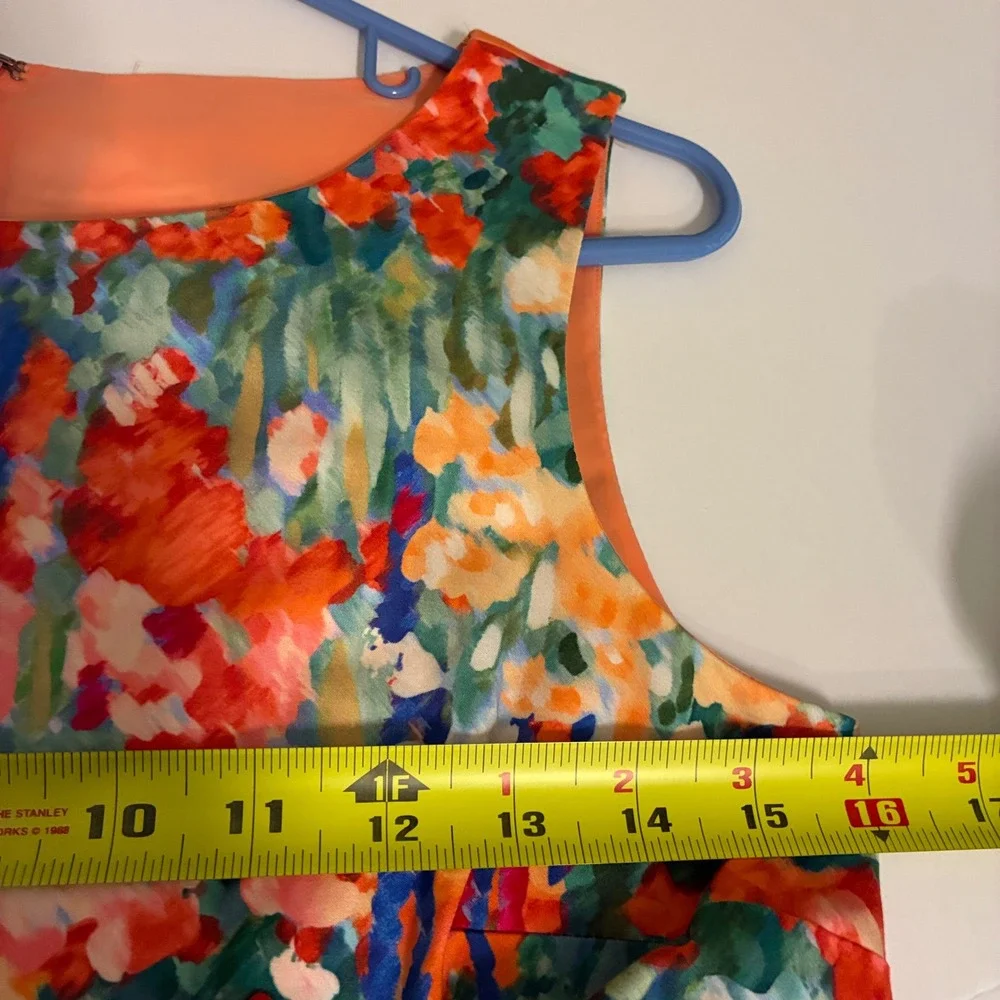 Talbots Petites Dress 2P Fit and Flare floral sleeveless garden party wedding - Picture 8 of 8